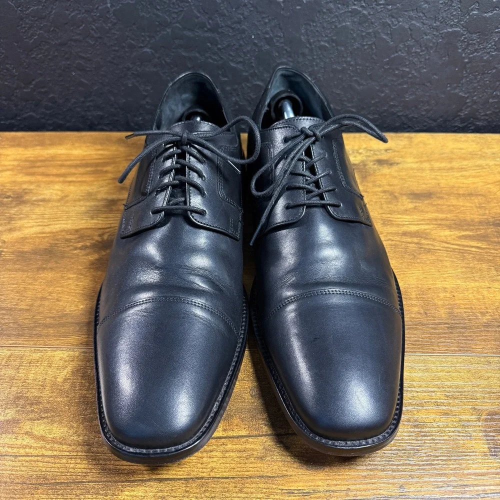 J. Murphy Johnston & Murphy 59-11567 Black Leather Cap Toe Oxford Mens 13M